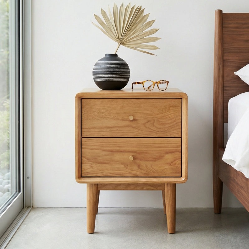 Tủ đầu giường gỗ sồi Mina