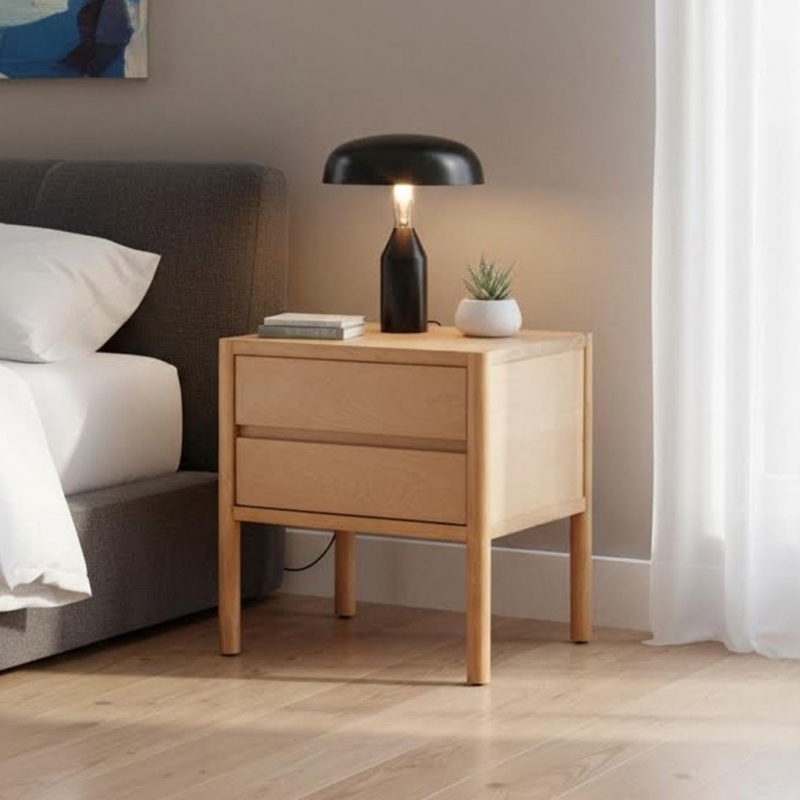 Tủ đầu giường gỗ sồi Aron