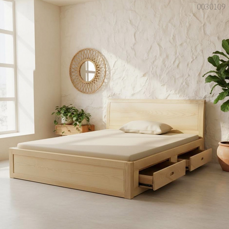 Giường ngủ gỗ sồi Atomi