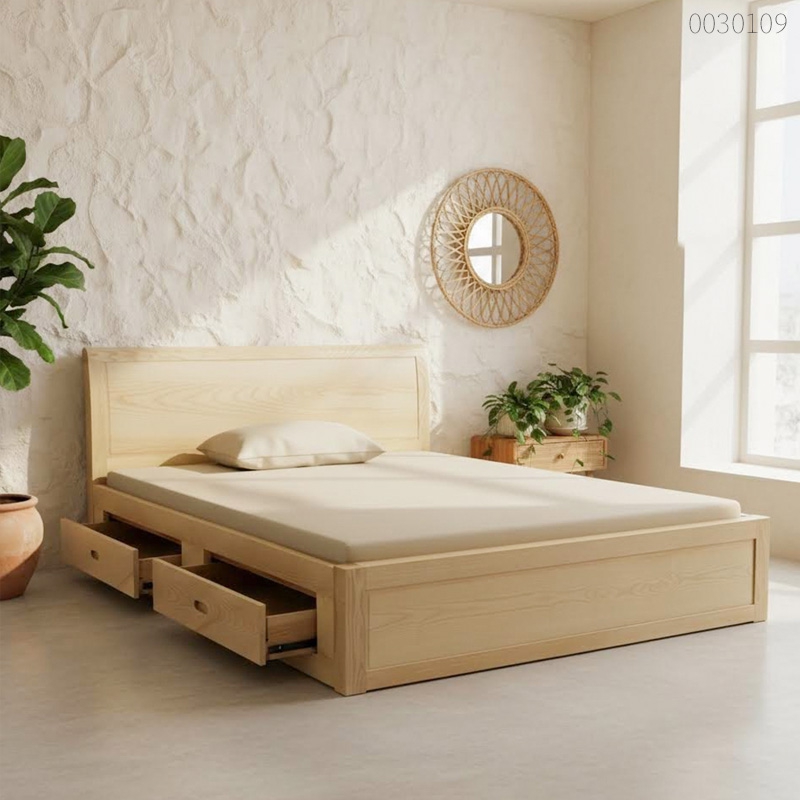 Giường ngủ gỗ sồi Atomi