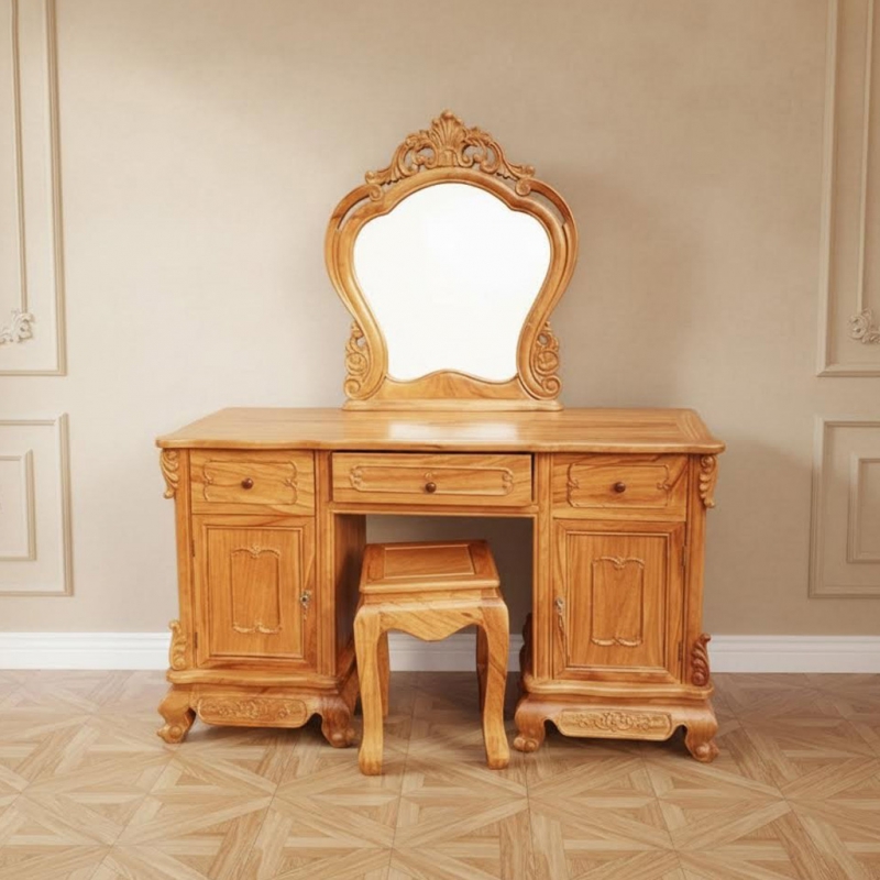 Bàn trang điểm gỗ gõ đỏ Hazel