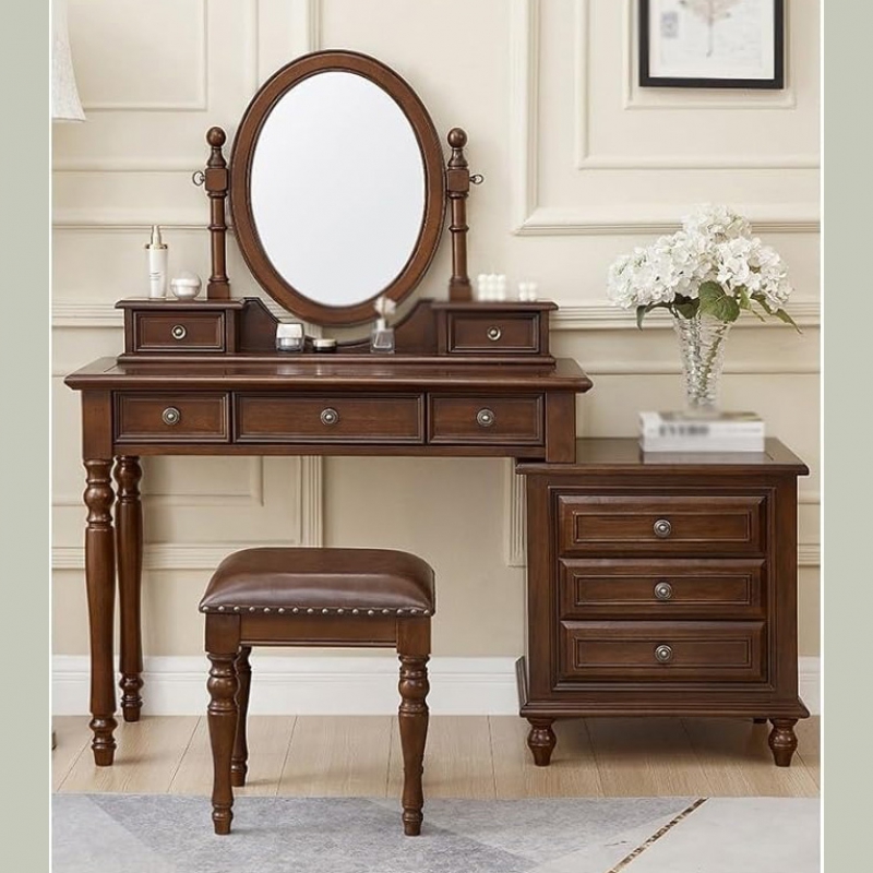 Bàn trang điểm gỗ tràm Flora