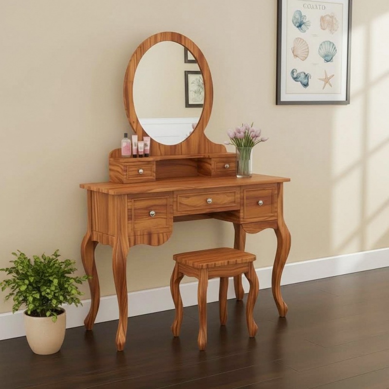 Bàn trang điểm gỗ gõ đỏ Aera