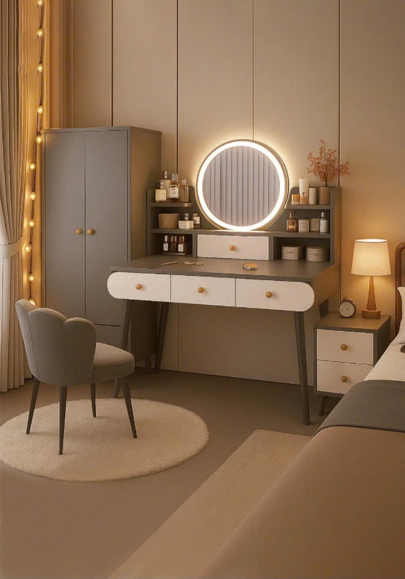 Bàn trang điểm gỗ công nghiệp Theo