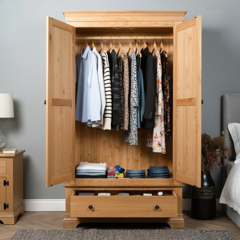 Tủ quần áo gỗ sồi Anna