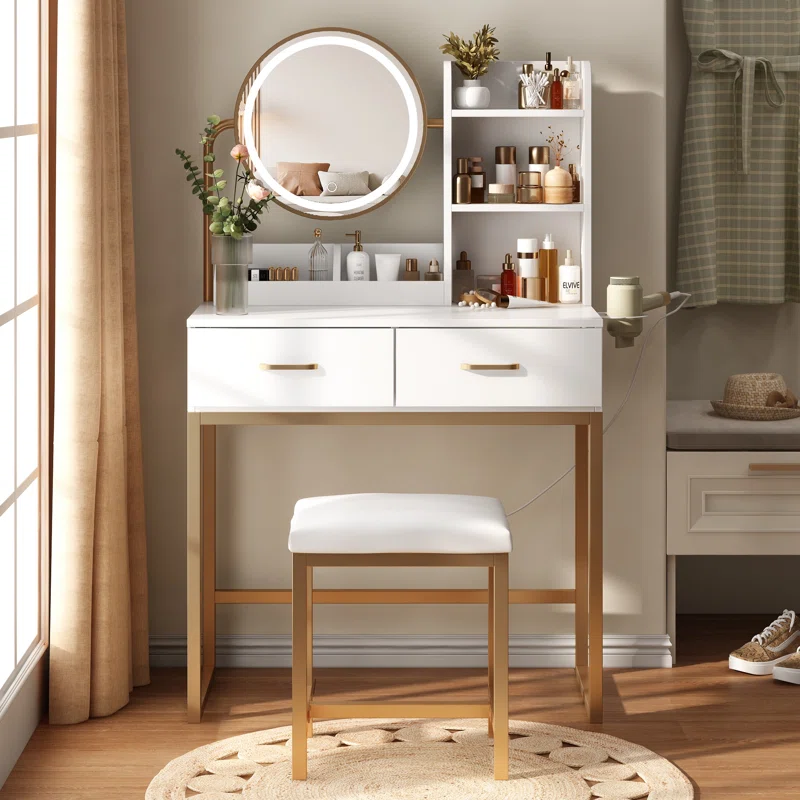 Bàn trang điểm khung kim loại Serena