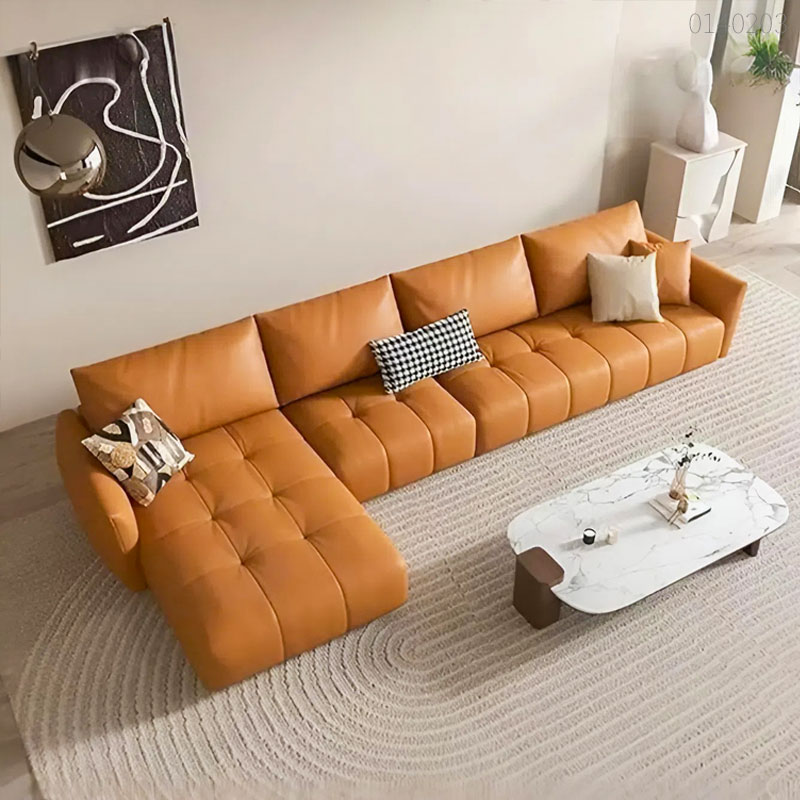 Sofa da bò chữ L Sluma