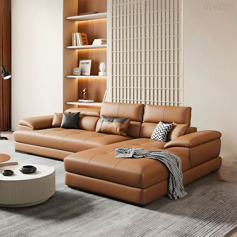 Sofa da bò chữ L Uno