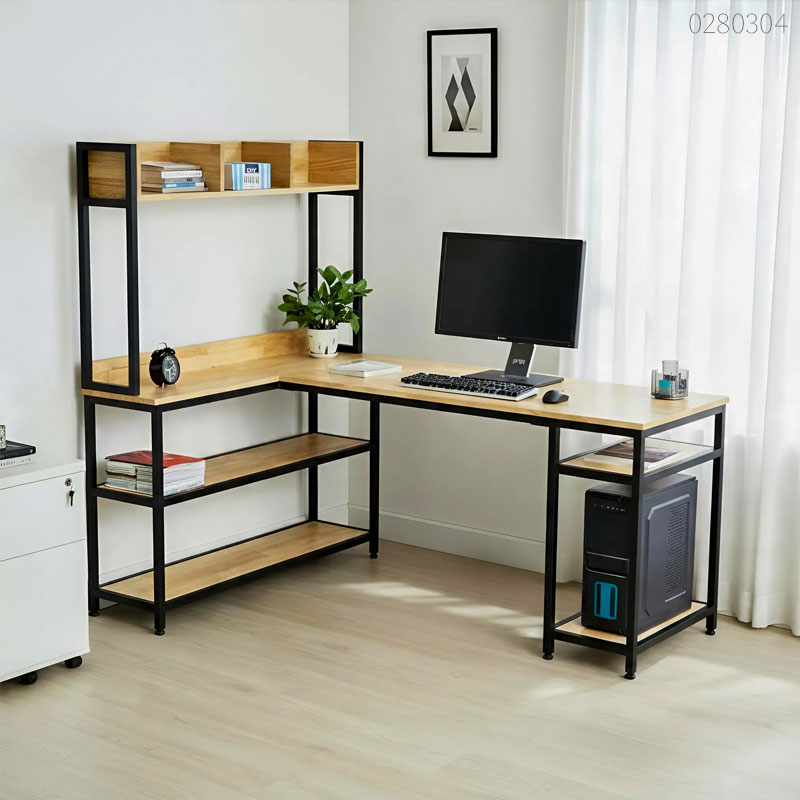 Bàn làm việc có kệ sách Yuki 